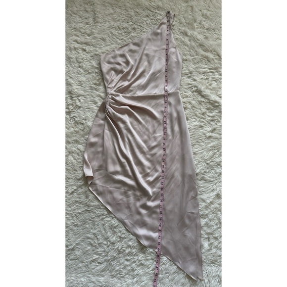 Ramy Brook Dress Kathleen One-Shoulder Asymmetric Oyster Nude 4 NWT New - Picture 13 of 13